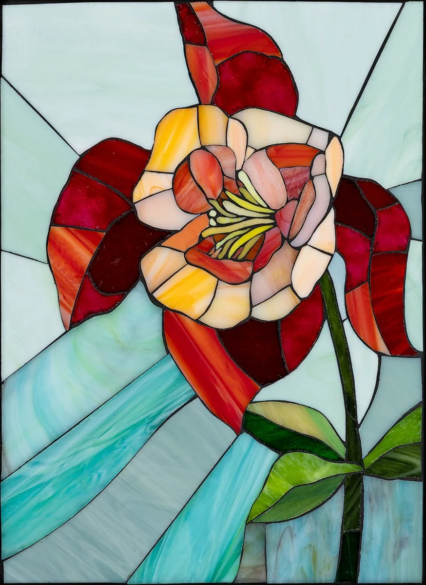 Zinnia In A Shady Garden by Brenda Pokorny — brendapokornymosaics.com